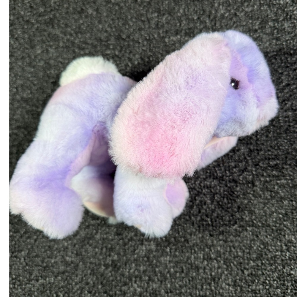 Douglas Cuddle Toy Bunny Plush Pastel Purple Pink Tie Dye Floppy Ear Rabbit 10" - Picture 2 of 6